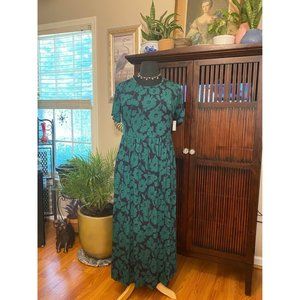 Size 1X Maxi Dress Green Navy Blue